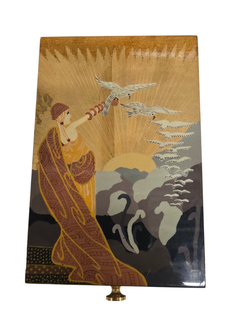 Box "Wings of Victory" Erte Rare Art Deco Theme Woman Birds Rare Collectible